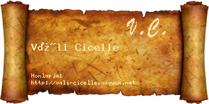 Váli Cicelle névjegykártya